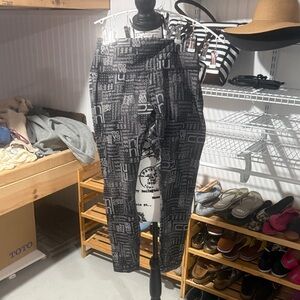 lululemon athletica Black & Gray Logo Print Leggings